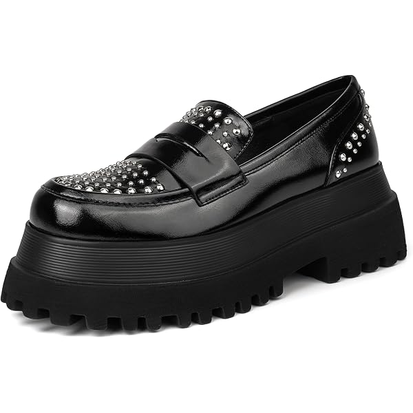 Amazon.com | XYD Women Chic Platform Closed Square Toe Slip On